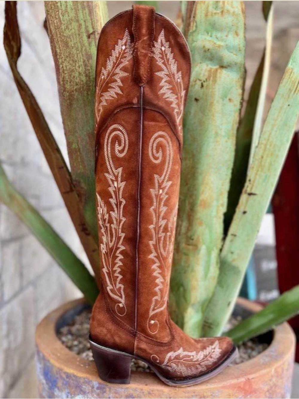 Corral Embroidered Knee High Brown Suede - Picture 11 of 11